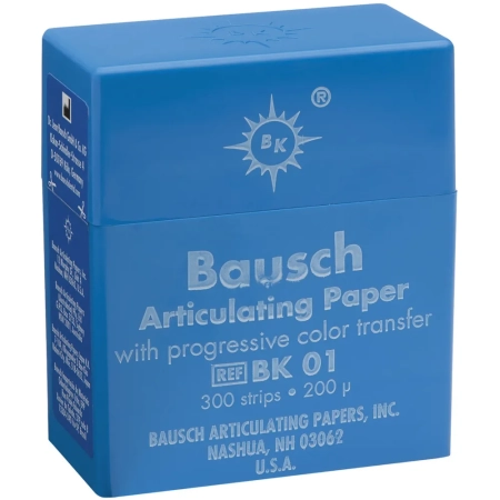 вк 01 артикуляционная бумага пластиковый бокс, синяя, 200мкм., 300л., bausch