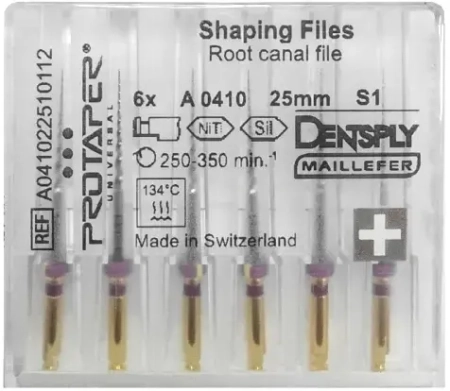 ProTaper / ПроТейпер машинные 25 мм S1 - фиолетовые формирующие (6 шт) Maillefer