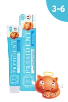 детская зубная паста president 3-6 пломбир (50 rda) с фтором, 70 г