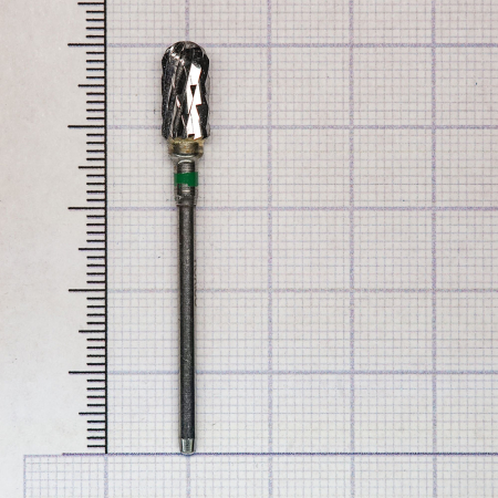 144220060 фреза твс - цилиндр закругленный - 060 зеленый насечка крестообразная грубая пластмасса ги