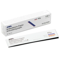 артикуляционная бумага hanel 40 мкм синяя/красная i форма 120 шт/уп coltene