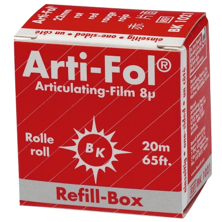 ВК 1021 Артикуляционная фольга, односторонняя, красная, 8мкм, 20мм*20м., Bausch