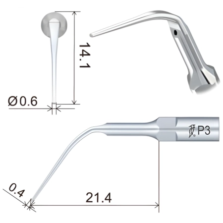насадка p3 к скайлеру пародонтологическая (подходит к woodpecker, ems) woodpecker