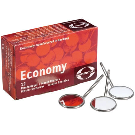 Зеркало стоматологическое Economy без увеличения №5 24 мм (12 шт) Hahnenkratt
