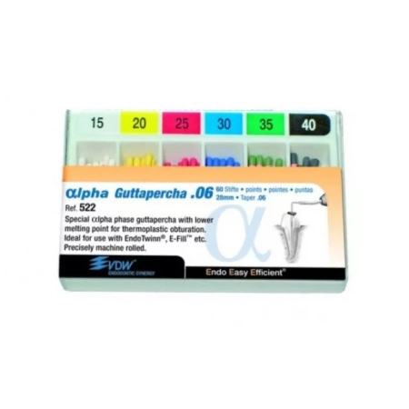 Гуттаперчевые штифты Альфа 06 №15-40, 60шт., VDW