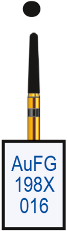 AuFG198X016 Бор алмазный FG - конус закругленный - 016 черный HORICO