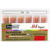 гуттаперчевые штифты - конусность 04 - №15 - 60 штук, diadent