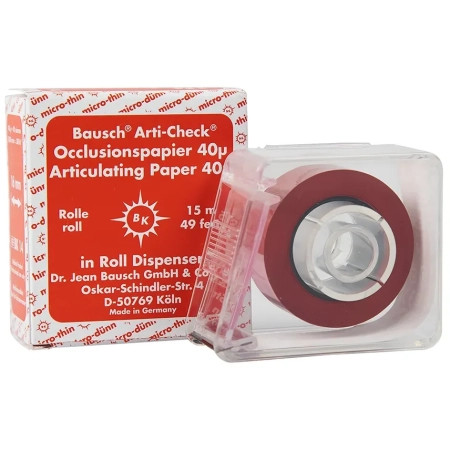 вк 14 артикуляционная роликовая бумага красная, 40мкм., 16мм*15м., bausch