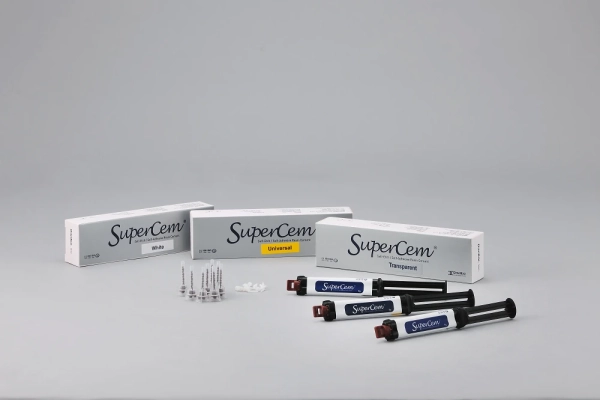 supercem - композитный цемент двойного отверждения, шприц 5мл, универсальный, dentkist