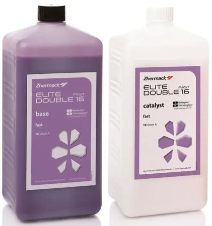 ELITE DOUBLE 16 Fast (1кг+1кг) - зуботехнический А-силикон для дублирований моделей, Zhermack