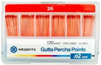 гуттаперчевые штифты 02 №25 120шт/уп, (мета)