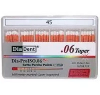 гуттаперчевые штифты - конусность 06 - №45 - 60 штук, diadent