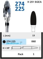 274225060 фреза твс - конус - 060 черный насечка крестообразная экстра-грубая пластмасса гипс