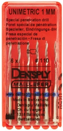 Дриль пенетрационный Unimetric №110 синий (6 шт) Maillefer