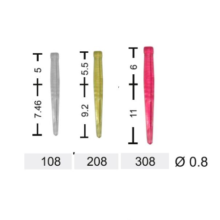 штифты беззольные kagayaki (без юбочки, прямые) - красные, 100шт/уп проговаривать клиенту при заказе