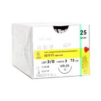 кетгут (простой) - нить рассасывающаяся, l=75см., usp 3/0, hr-25, ооо "линтекс"