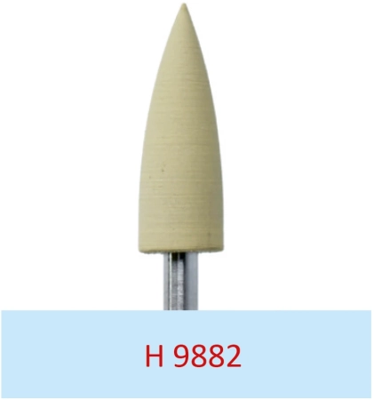 H9882 Конус остроконечный - Жёлтый - для окончательной полировки пластмасс до зеркального блеска, HO