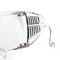 очки "люцерна" - прозрачные линзы, широкая оправа, прозрачные дужки, незапотевающие, "ампаро"