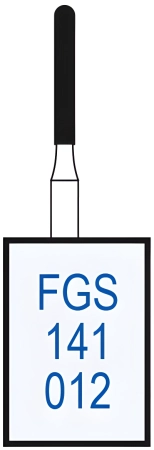 FGS141012 Бор алмазный FGS (313) - цилиндр с закруг. концом- 012 серый (хвостовик укороченный)HORICO