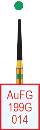 AuFG199G014 Бор алмазный FG - конус закругленный - 014 зеленый HORICO