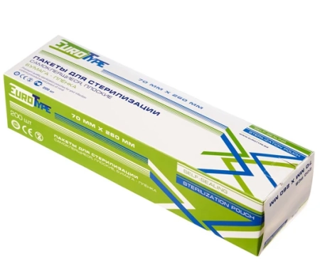 Пакеты для стерилизации 70мм х 260мм (200шт), EuroType (ТК=10шт)