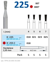 h225021 бор алмазный h - удлиненный обратный конус  - 021 серый horico