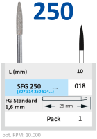 sfg250018 бор алмазный fg - конус - 018 horico