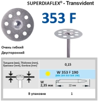 w353f190 диск алмазный - жёлтый ø 19мм - двухсторонний перфорированный, horico