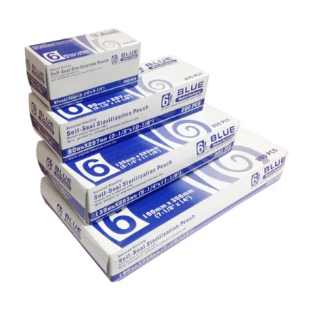 Пакеты для стерилизации, самозапечатывающиеся, бумага/пластик, 200шт., 190мм*358мм, "SIGMA"