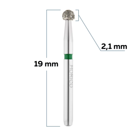 FG001G021 Бор алмазный FG - шар - 021 зеленый HORICO