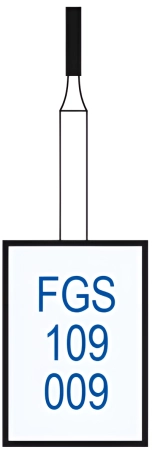 FGS109009 Бор алмазный FGS (313) - цилиндр  - 009 серый (хвостовик укороченный)HORICO
