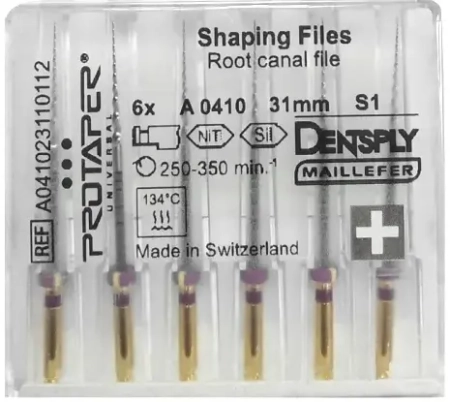 ProTaper / ПроТейпер машинные 31 мм S1 - фиолетовые формирующие (6 шт) Maillefer