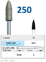 shm250037 бор алмазный h - пламя заостренное - 037 horico