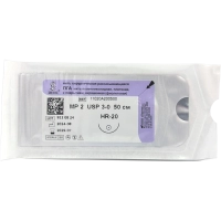 пга - нить полигликолидная, рассасывающаяся, фиолетовая, l=50см., usp 3/0, hr-20, "линтекс"