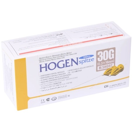 Иглы карпульные HOGEN spitze 0.3 x 16 мм 30G (100 шт) CKDental