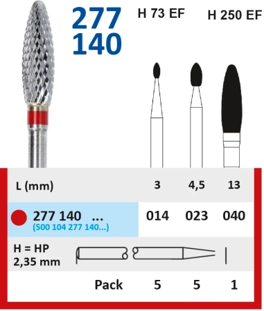 277140023 фреза твс - олива - 023 красный насечка крестообразная мелкая. мет. сплавы пластмасса   ho