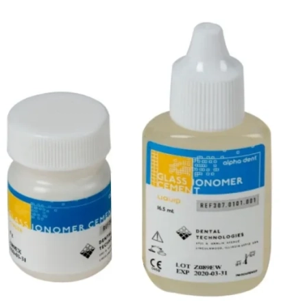 Alpha-Dent Glass Ionomer Cement - цемент стоматологический (18 г + 16.5 мл) Dental Technologies