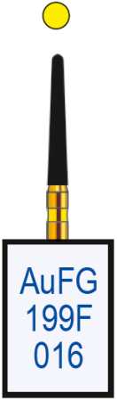 AuFG199F016 Бор алмазный FG - конус закругленный - 016 желтый HORICO