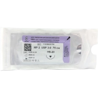 пга - нить полигликолидная, рассасывающаяся, фиолетовая, l=75см., usp 3/0, hs-20, "линтекс"