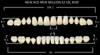 зубы акриловые new асе / new million цвет a1 фасон s2, s3l / m30 (28 шт) yamahachi