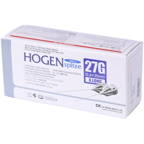 иглы карпульные hogen spitze 0.4 x 35 мм 27g (100 шт) ckdental