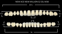 зубы акриловые new асе / new million цвет a2 фасон s2, s2l / m30 (28 шт) yamahachi