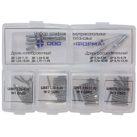 штифты внутриканальные конические титановые, набор №1 (80 шт + 8 дрилей) (форма)