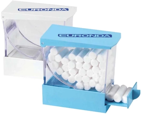 диспенсер для ватных валиков, цвет: голубой, euronda