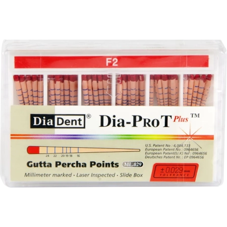 ProTaper Gutta-Percha штифты гуттаперчевые F2 (60шт), DiaDent