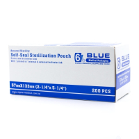 пакеты для стерилизации, самозапечатывающиеся, бумага/пластик, 200шт., 57мм*133мм, "sigma"