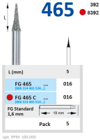 fg465c016 бор алмазный fg - окклюзионный - 016 красный horico