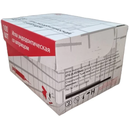 шприц эндодонтический с иглой 27g (0,4 х 35 мм) корунд