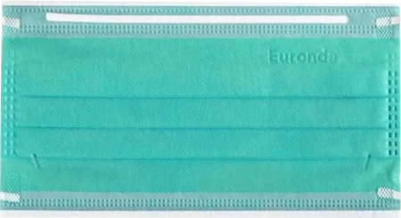 Маски защита 3, трехслойные, 50шт., ЗЕЛЁНЫЕ, Euronda (ТК=20 уп)