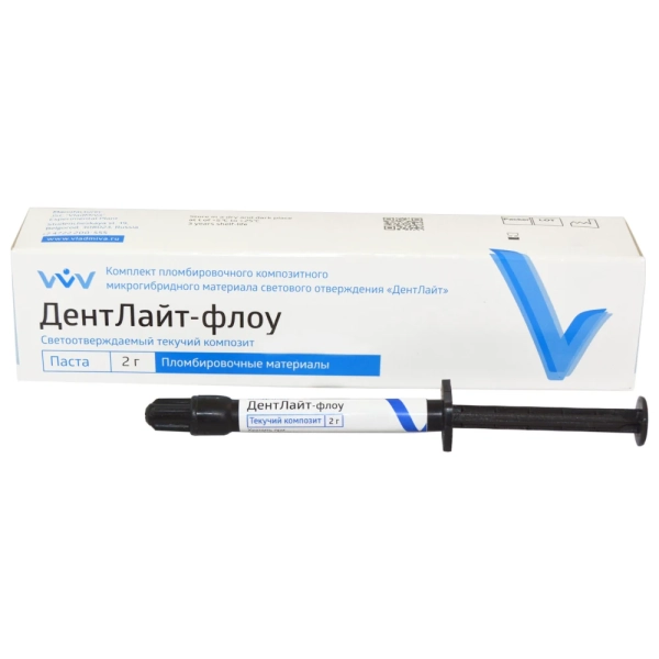 дентлайт флоу - светоотверждаемый текучий композит, 1шпр*2г. (владмива) a3.5
